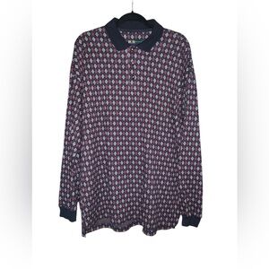 Vintage NWT R&R Casuals Mens Long Sleeve Polo Shirt‎ Size Large